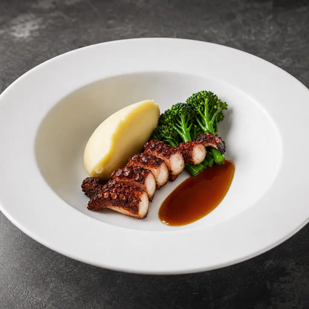 Fisch schön anrichten. Zart behandeln. Frische zeigen. Sauce kontrollieren.